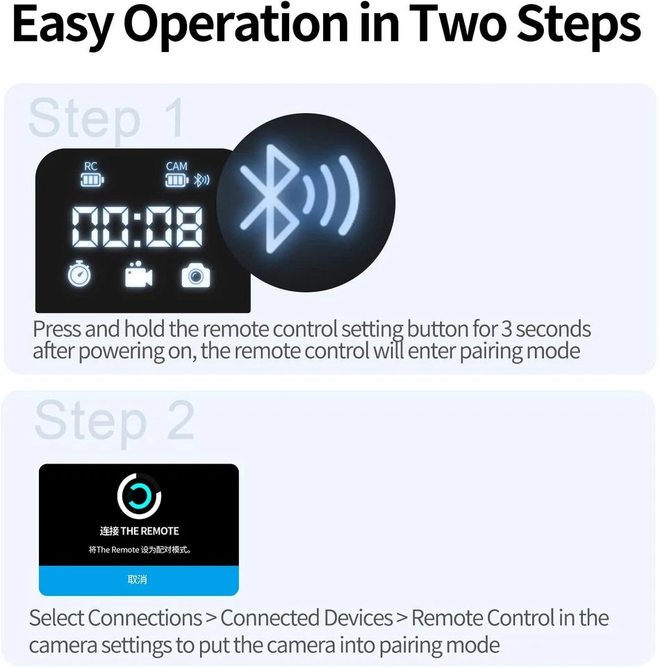 T10 Bluetooth Remote Control for GoPro Hero 12 11 10 9 8 Max Mini iPhone Android - image 4 of 4