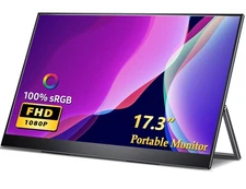 UPERFECT 17.3" Portable Monitor 1920 * 1080 FHD Bracket Rotate Display For PC PS