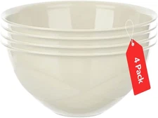 Large Mixing Bowls 5-Quart 169Oz - Plastic Salad/Mixing/Serving Bowl - 4 Pack (C
