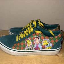 MEN’S SIZE 9 THE SIMPSONS MOE’S SHOES VANS SUEDE CANVAS PRE OWNED SKATER SKATE