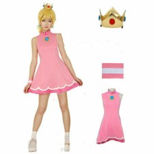 Mario Tennis Princess Peach Cosplay Costume Dress 