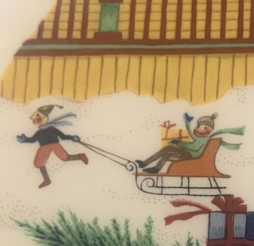 Charles Wysocki Americana Weihnachten Speiseteller Nikko Japan Schlitten Pferd Musik 10,75 - Bild 10 von 14