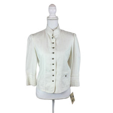 Vintage 90s TINT Women's Light Blazer Career Jacket Size S Off White NWT