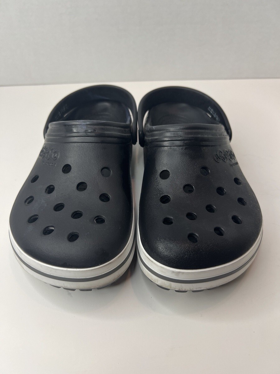 Jibbitz By Crocs White/Black Clogs Slip On Women's Men's Shoes