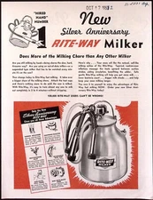 1952 Rite Way Milker Silver Anniversary Dairy Farmer Dealer Brochure