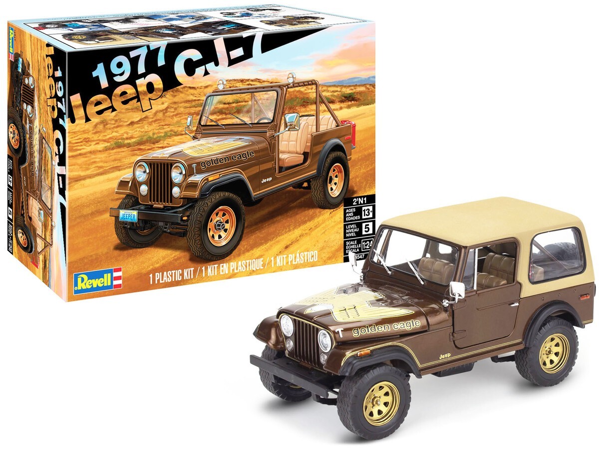 Revell Level 5 Model Kit 1977 Jeep CJ-7 2-in-1 Kit 1/24