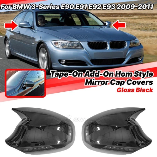 Black Mirror Caps For BMW 3 Series E90 E91 LCI 08-12 E92 E93 10-13