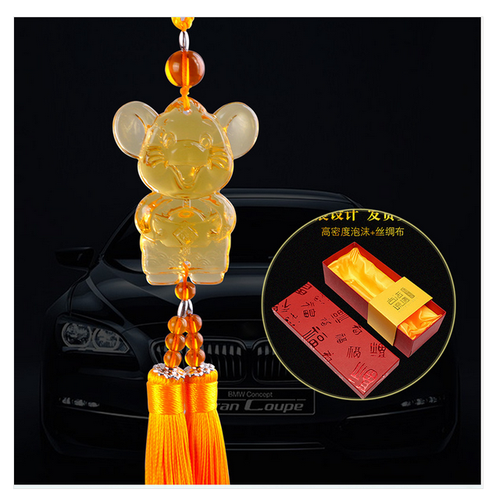 Liuli Crystal Mouse Amulet Car Hanging Ornaments Unique Gifts - Picture 1 of 8