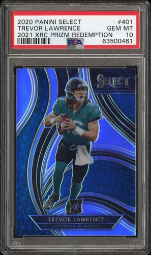 2020 Panini Select 2021 XRC Prizm Redemption #401 Trevor Lawrence RC PSA 10
