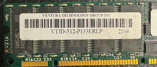 Ventura Tech Group Inc. VTJD-512P133ERLP 512 MB PC133 Memory Module - Zdjęcie 2 z 3