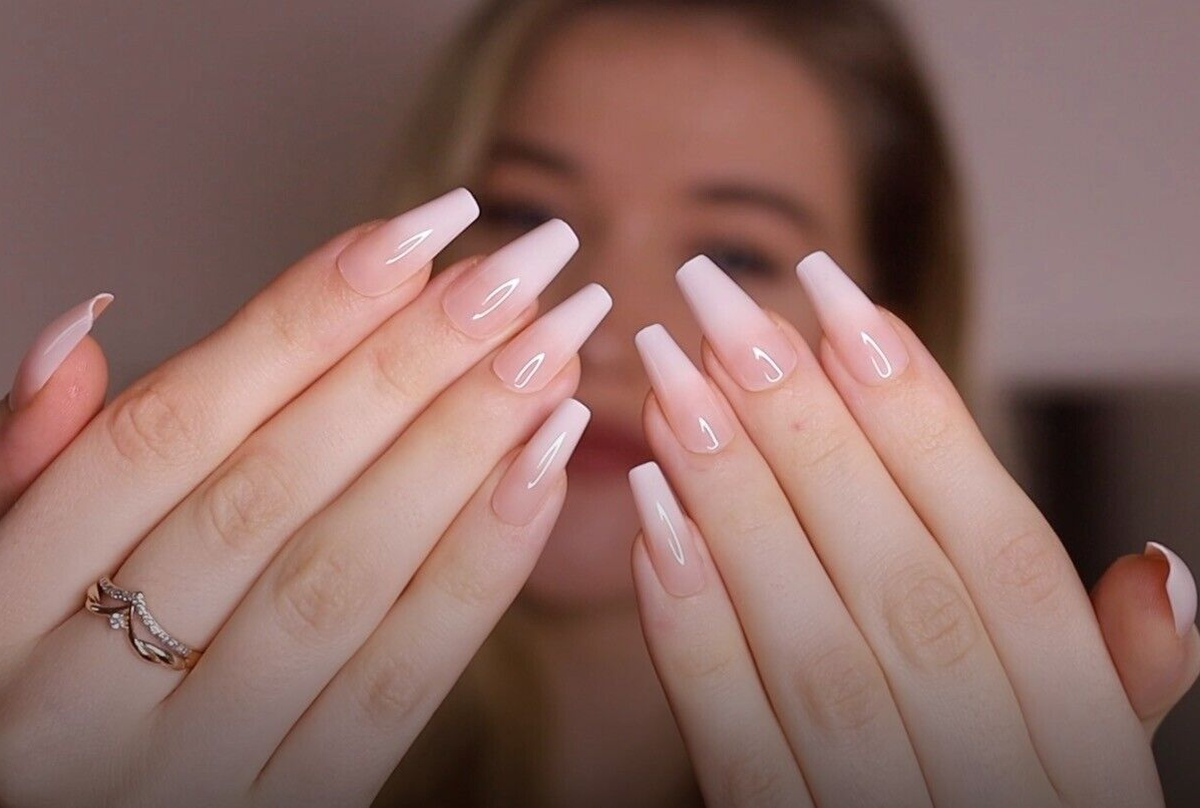 Künstliche Nägel Mit Goldfolie – Ballerina-Form, 24 Stück, Press-on Mit Kleber, Für Frauen & Mädchen