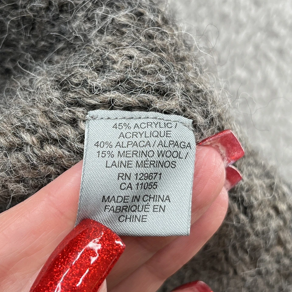 Suéter 360 Para Mujer Mediano Marrón Rayas Mezcla Lana Alpaca Grueso Cárdigan Abierto Foto 4 de 4