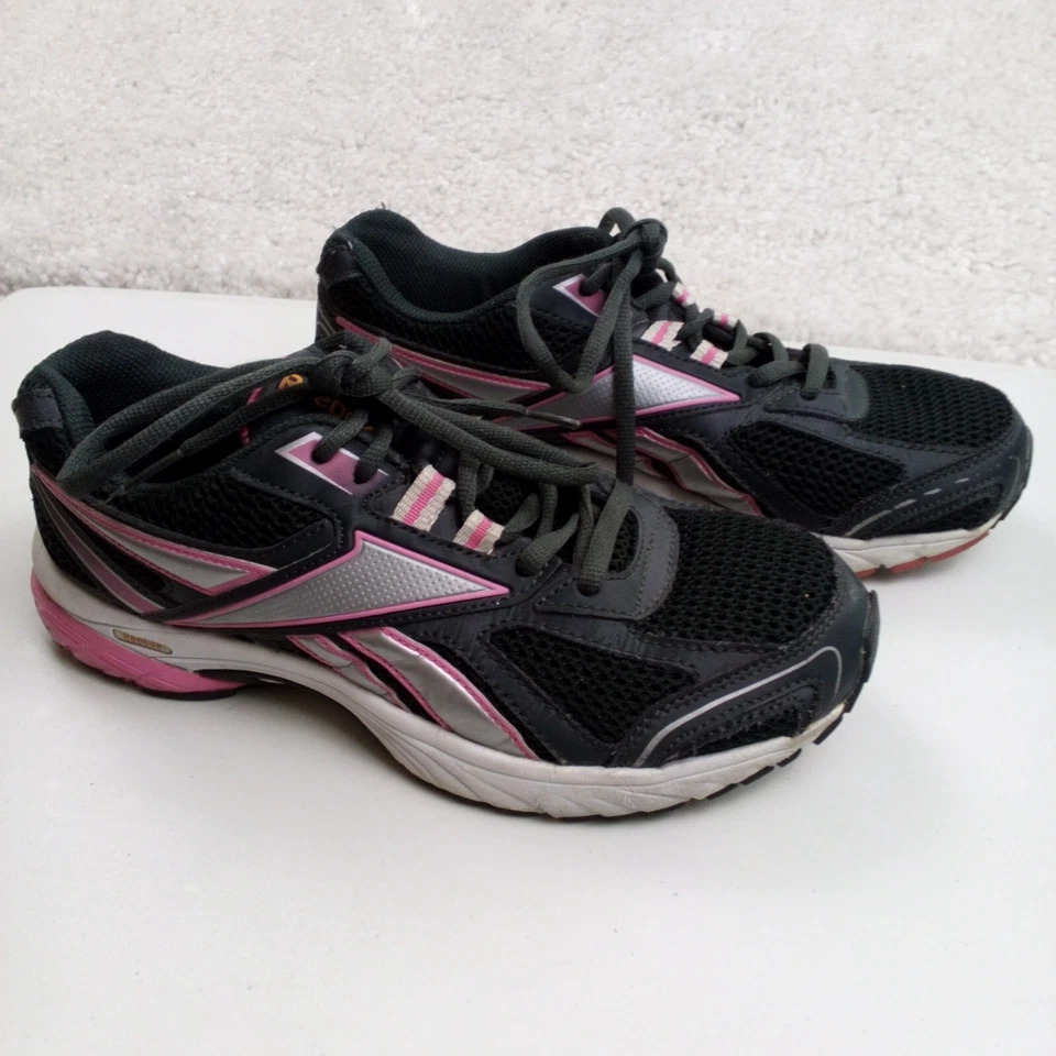 Reebok женщин работает кроссовки обувь размер 8,5 черный розовый Athletic на шнуровке - Изображение 3 из 4