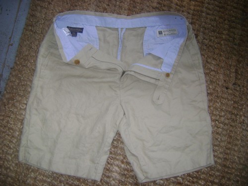 BROOKS MEN'S W36 BAIRD MCNUTT 61% IRISH LINEN CREAM BERMUDA SHORT; EXC. COND.