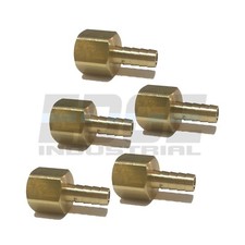  5 Pack 3/8 HOSE BARB X 1/2 FEMALE NPT Brass Pipe Fitting Gas Fuel Water Air