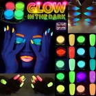 GLOW IN THE DARK Nail Powder Luminescent Neon Nails Fluorescent Glowing UK