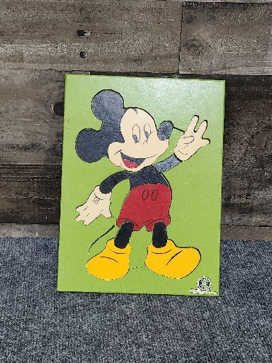 MICKEY MOUSE ★ ヴィンテージ パズル ウォルトディズニー Vintage Wood Mickey Mouse Puzzle Disney w/ Judy Toys Stamp