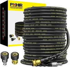 POHIR 125FT 4200PSI Pressure Washer Hose 1/4" Flexible Wire Power Extension Hose