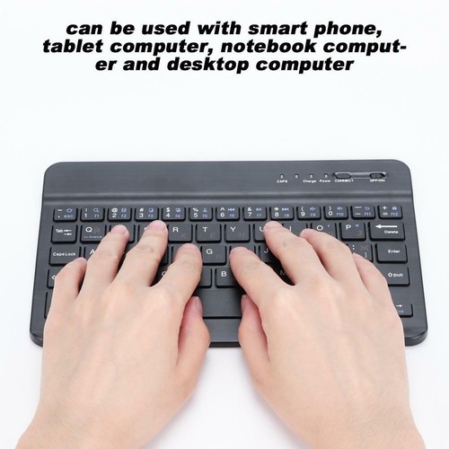 Universal 7Inch Russian Wireless BT Aluminum Keyboard For Android/IOS/WIN - Picture 2 of 10