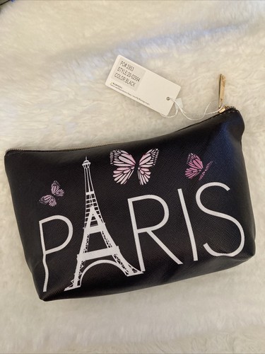 Bolso de maquillaje cosmético negro Torre Eiffel de París - Imagen 2 de 7