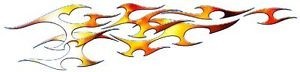 Dueling flames vinyl graphic decal motorcycle go kart race car decals - Picture 1 of 2