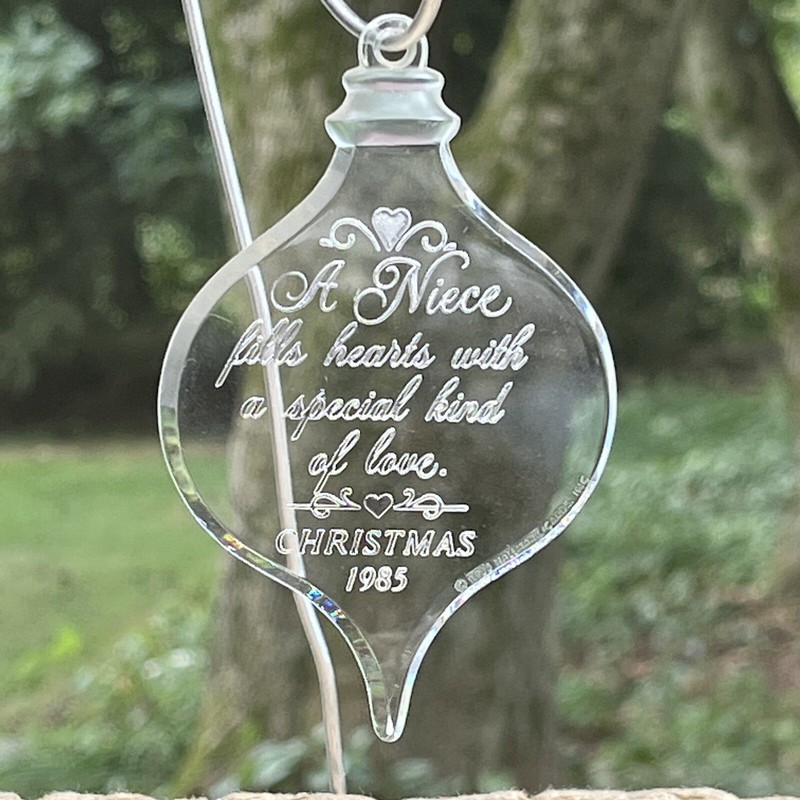 VINTAGE 1985 Hallmark Niece Acrylic Dated Keepsake Christmas Love Ornament 🎄