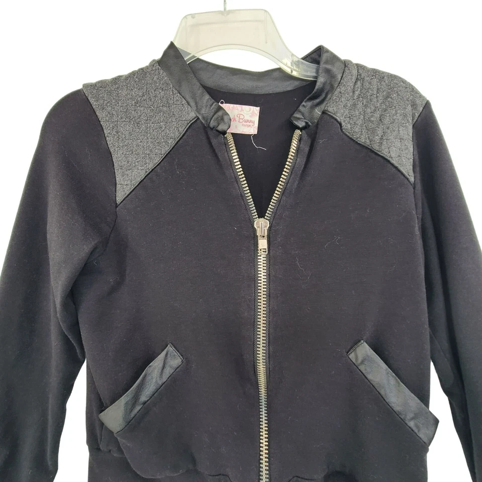 Beach Bunny Women’s Jacket Size S Black Front Zip Long Sleeve Pockets Athleisure - Image 2 of 4