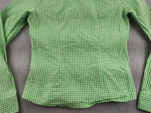 Abercrombie & Fitch Shirt Girls Youth Juniors Sm Green Gingham Check Long Sleeve - Picture 15 of 22