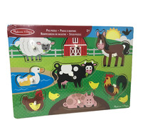 Melissa  Doug Peg Steck Puzzle Farm Animal Red Barn Picture Pieces New  Sealed