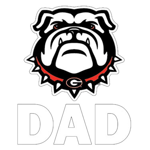 Georgia Bulldog Dad Decal White - 第 1/1 張圖片