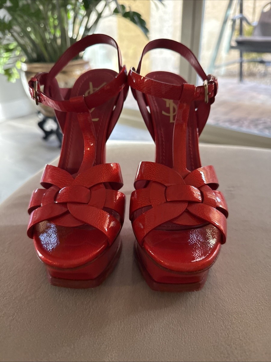 Saint Laurent Red Patent Leather Tribute Sandals Sz 36.5 | eBay Saint Laurent Red Patent Leather Tribute Sandals Sz 36.5 | eBay