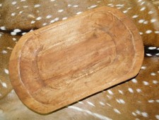 Carved Wooden Dough Bowl Primitive Wood Trencher Tray Rustic Home Decor 19 1/2