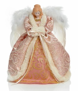 Albero Di Natale Rosa Gold.Rose Gold Rosa Albero Di Natale Top Angel Ali Piuma 30cm Luci Led Ebay