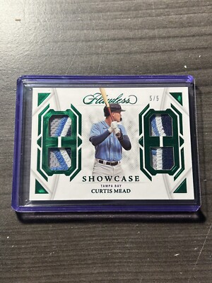 Curtis Mead 2023 Panini Flawless Showcase Quad Patch Emerald /5 Rays B3
