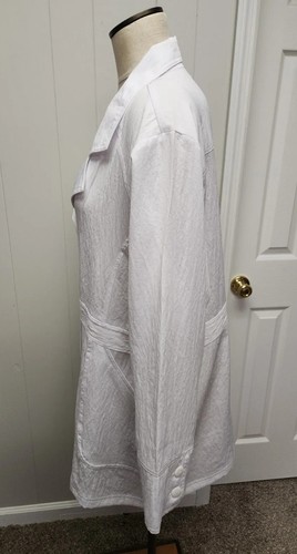 Wonder Wink Women's Scrub Jacket 2XL White Stretch Sporty Button Pockets - Picture 5 of 9