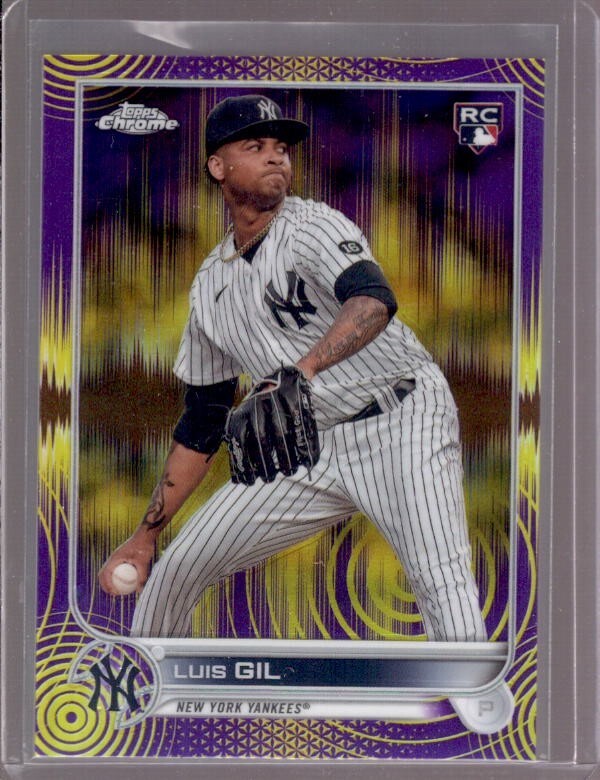 LUIS GIL 2022 Topps Chrome #202 Purple Yellow Sonic Pulse Refractor RC #205/299
