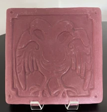 Pewabic Pottery Detroit Large Tile Two Headed Eagle Bird 8”