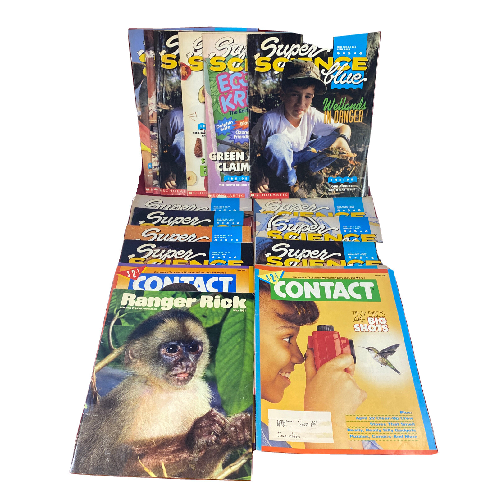 18 1990s Children’s Science Magazines: 3,2,1 Contact, Ranger Rick, Super Science