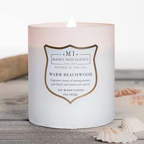 Manly Indulgence Warm Beachwood Scented Jar Candle, Signature Collection, Wood - Picture 5 of 12