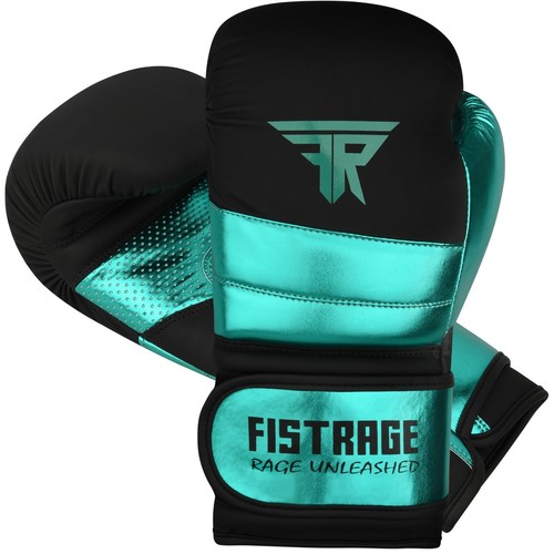 FISTRAGE Boxing Gloves Metallic Leather MMA Training Muay Thai Kick Boxing Mitts - Picture 8 of 21