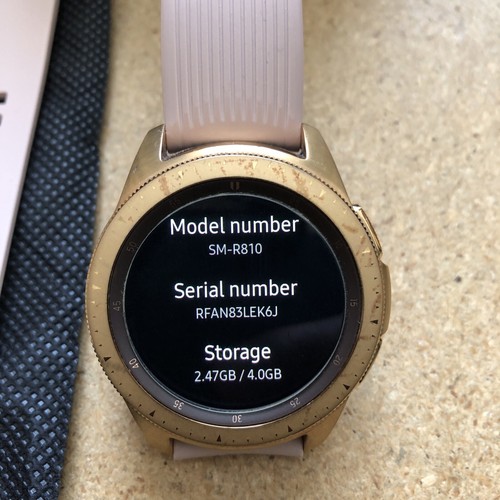 Samsung Galaxy Watch 42mm Rose Gold (Bluetooth Wifi GPS) Smartwatch SM-R810 - Picture 4 of 11