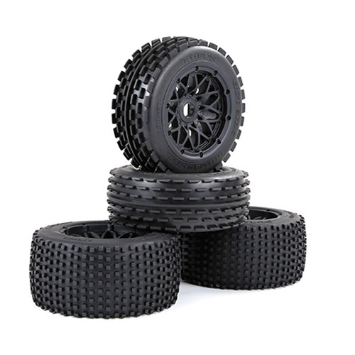 Off-Road Front Rear Tyre Thickened Wheel Set for 1/5 HPI ROFUN ROVAN KM BAJA 5B - Picture 2 of 12