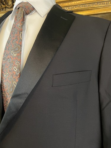 Wilke-Rodriguez 48R 46 x 28 2 Piece Black Wool Blend 2 Button Dual Vent Tuxedo - Picture 7 of 13