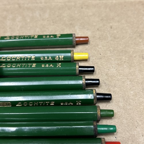 9 anciens crayons de dessin Faber-Castell Locktite 3H HB 4H F - Photo 22/23