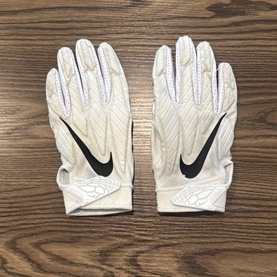 Size Large Nike Superbad 5.0 Football Gloves White/Black - USED