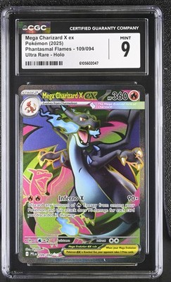2025 Pokemon Mega Charizard X ex 109/094 Me02: Phantasmal Flames