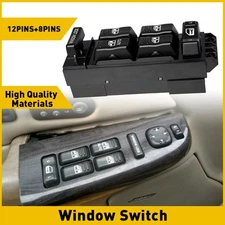 Window Switch For 2000-02 Tahoe Chevrolet Silverado 2500 HD GMC Yukon Front Left