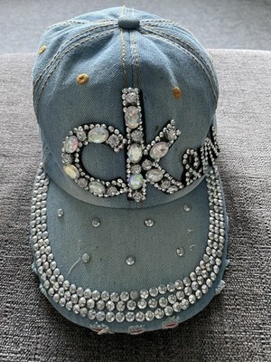 Denim Cap mit Glitzersteinen 