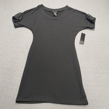 Alyn Paige Sweater Dress Womens Small Black Short Sleeve Knit Bodycon Casual
