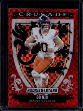 2025 Panini Rookies & Stars Bo Nix Crusade Red Plaid #28 Broncos